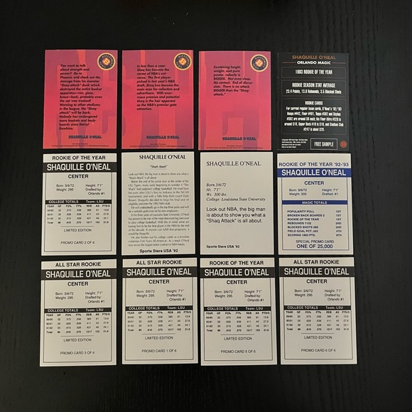 1992-93 Shaquille O'neal 12 Card Rookie Lot Ballstreet - Picture 2 of 2